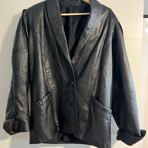 Vintage Black Leather Women's Jacket